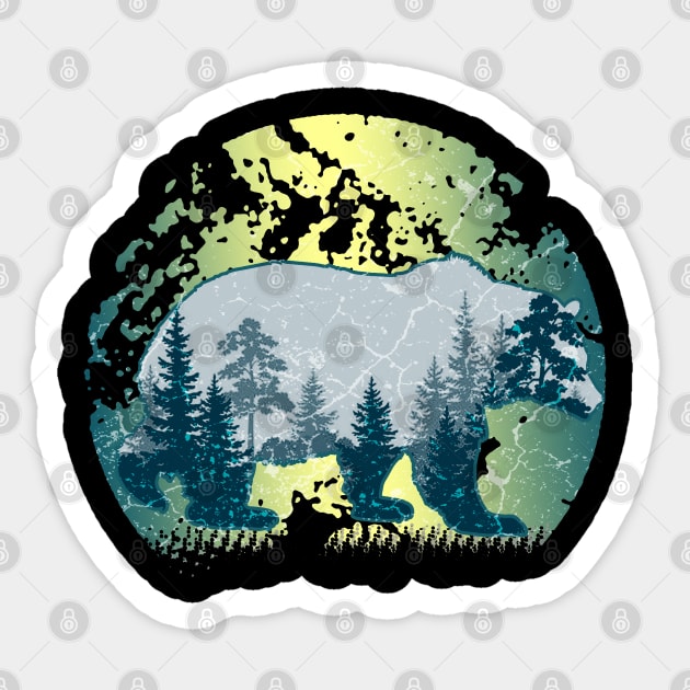 Grizzly Bear Forrest Sticker by Mila46